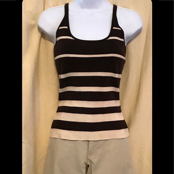 Tank Top Super Cute 79% Silk Medium Brown & Tan - Picture 1 of 3